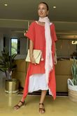 Pure Linen Jensen Two Piece Split Side Dress Small Watermelon